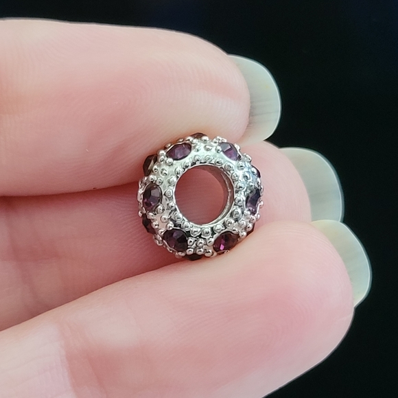 Zales Purple Crystal Charm | Pandora-Style Sparkling Charm like new - Picture 4 of 8